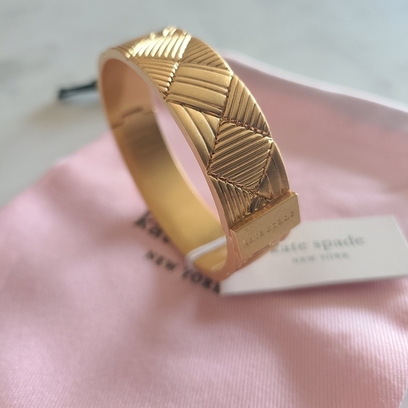 kate spade NEW YORK Patchwork Bangle, Gold-Plated, NWT - Picture 11 of 16